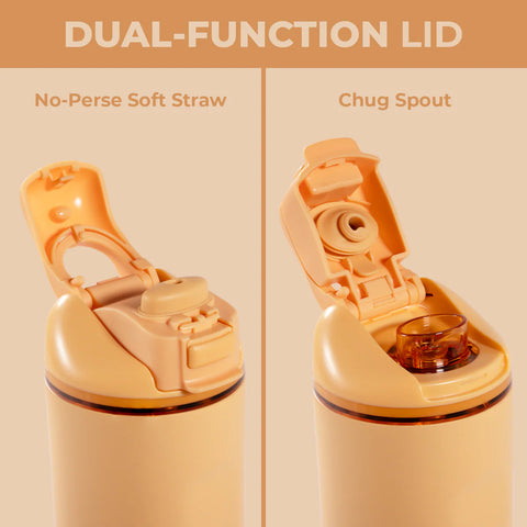 Ease2o 24oz | 2-in-1 Water Bottle with Soft Straw & Chug Spout – Marigold